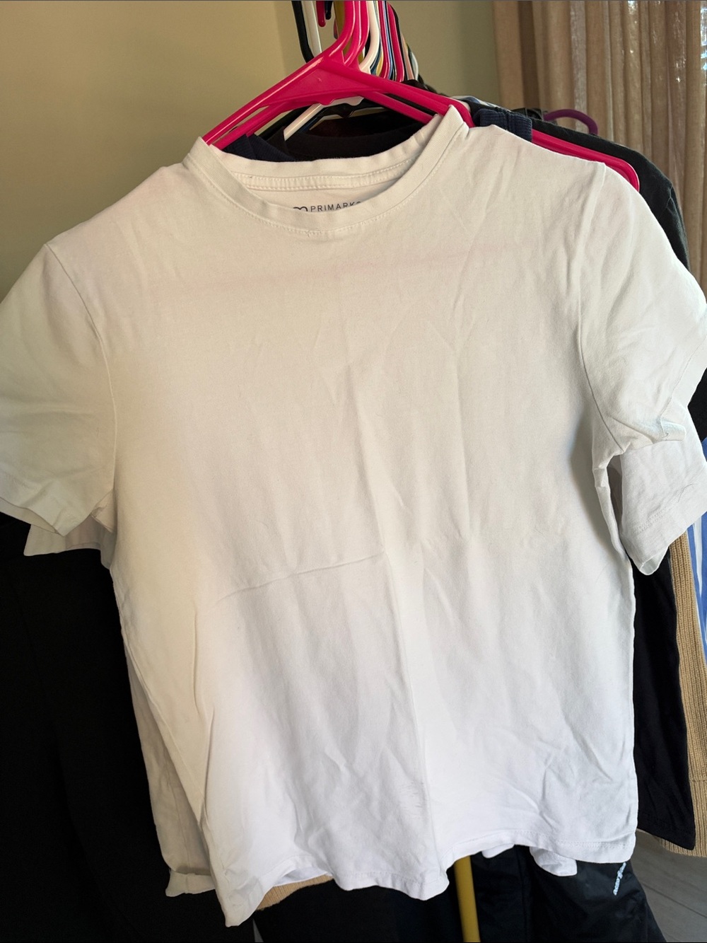 Primark Slim Fit Stretch T-Shirt White Short Sleeve Tee Size Small